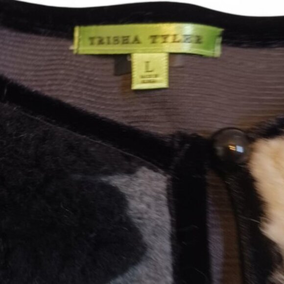 Vintage Y2K Preppy Trisha Tyler Floral Sherpa Style Button Up Cardigan S… - Picture 8 of 10